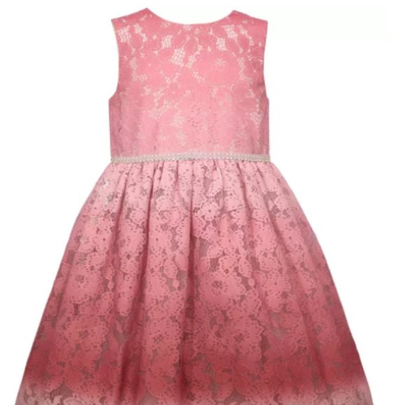Bonnie Jean Toddler Girls Sleeveless Ombre Lace Dirndl Skirt Dress